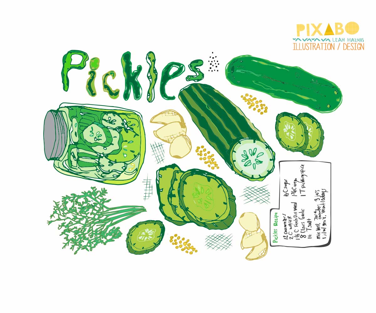Pickles, Pickles, Pickles Tea towel